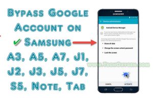 How to Bypass Google Account on Samsung A3, A5, A7 or Samsung Galaxy J1, J2, J5, J7 or S5, Not, Tab